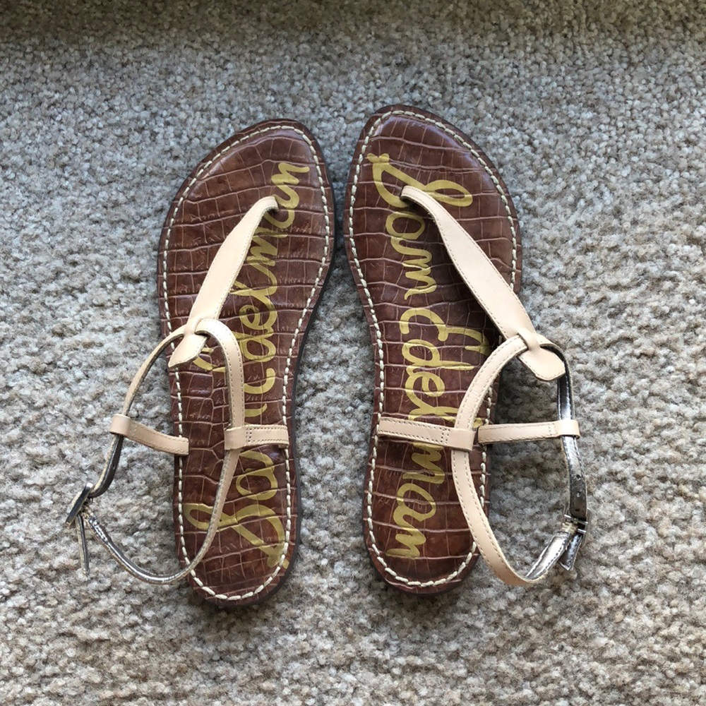 Sam Edelman Nude T-Strap Sandals